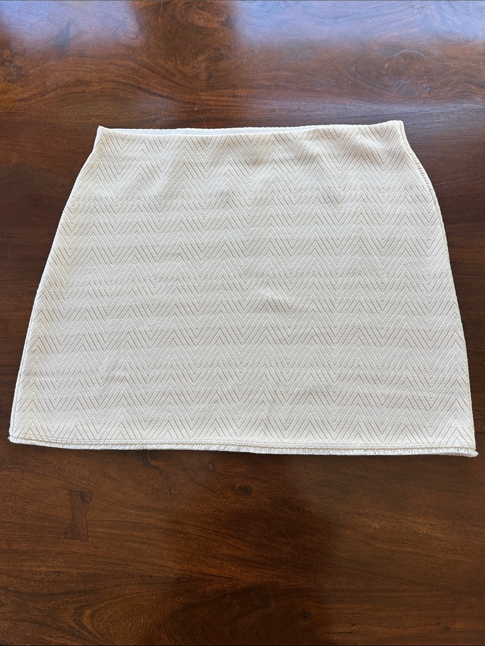 LOFT NWT Ivory Chevron Textured Mini Skirt | Size L